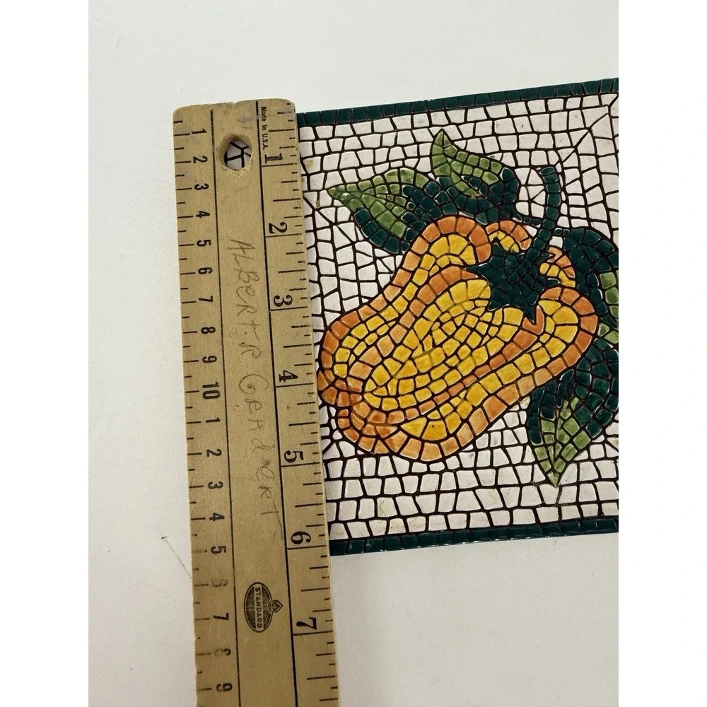 Pier 1 Hand‎ Painted Mosaic 2 Piece Trivet Set - Made in Italy 6